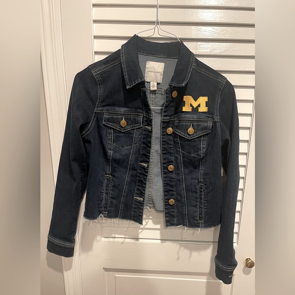 Custom University of Michigan Jean Jacket Size XS